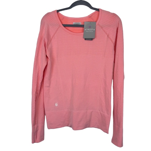 Athleta Power Down Primaloft Pullover Top Coral Pink Size Large NWT - Picture 2 of 13